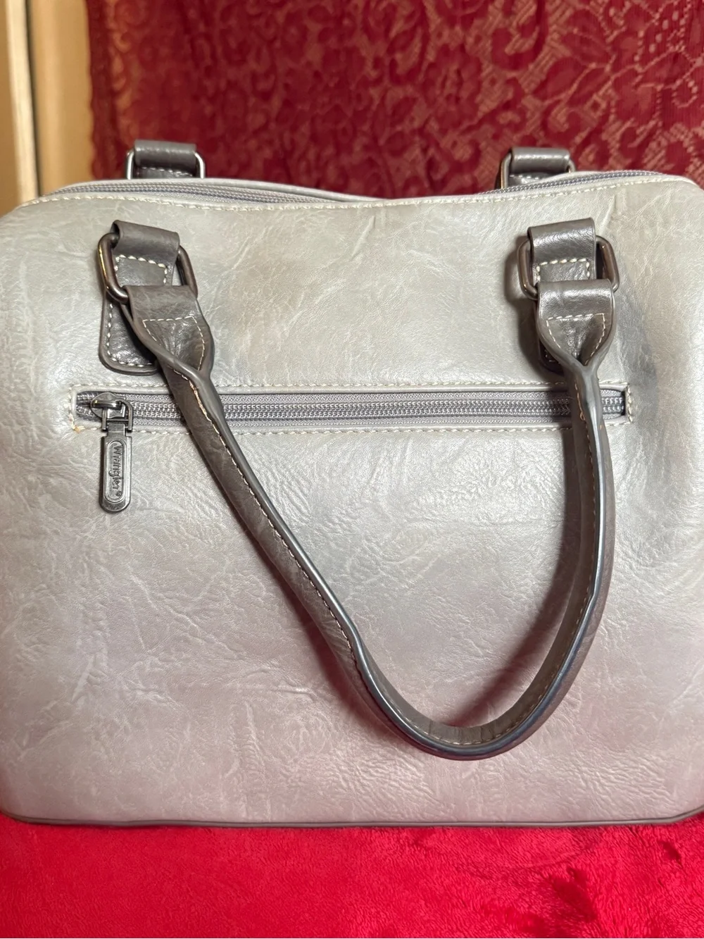 Wrangler Two Tone Grey Studded Western Satchel Crossbody Shoulder Bag Purse